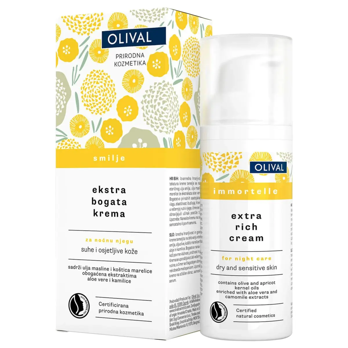 Noćna krema za suvu i osetljivu kožu lica - smilje 50 ml